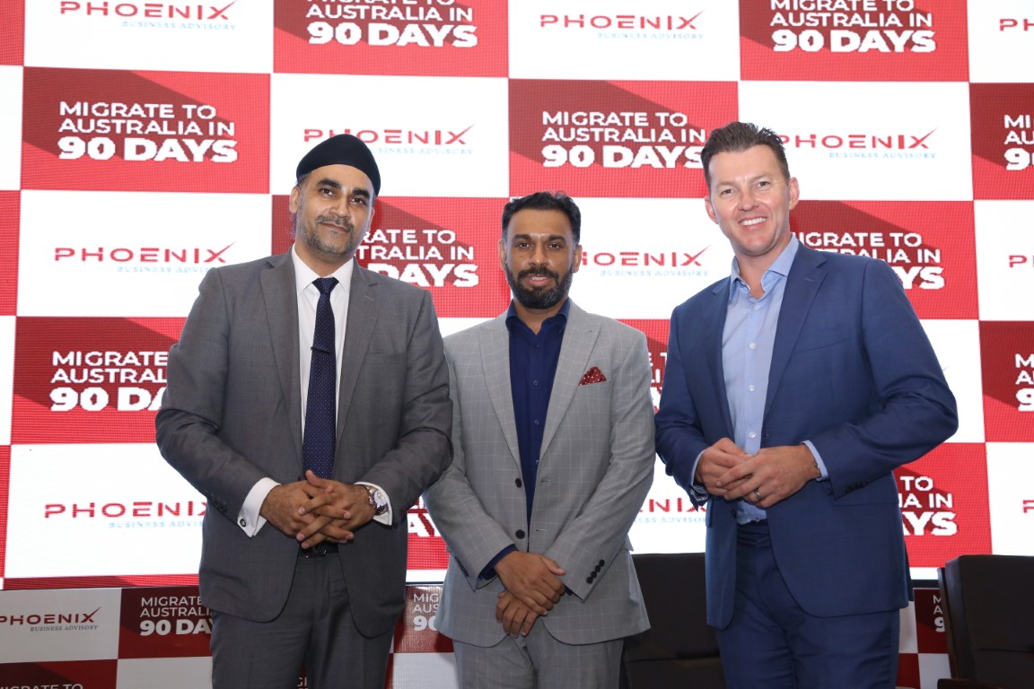 With Abhinav Bhatia Trade and Investment, Commissioner, Queensland, Australia and Brett Lee